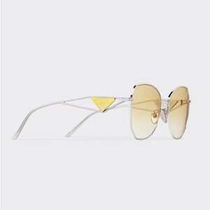 Prada yellow sunglasses with triangle detail